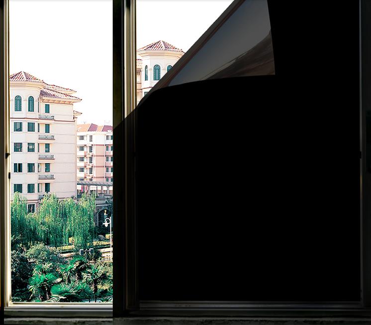 One-way perspective privacy sunshade household cellophane sticker heat insulation film window sunscreen glass film: all black / width 40cm