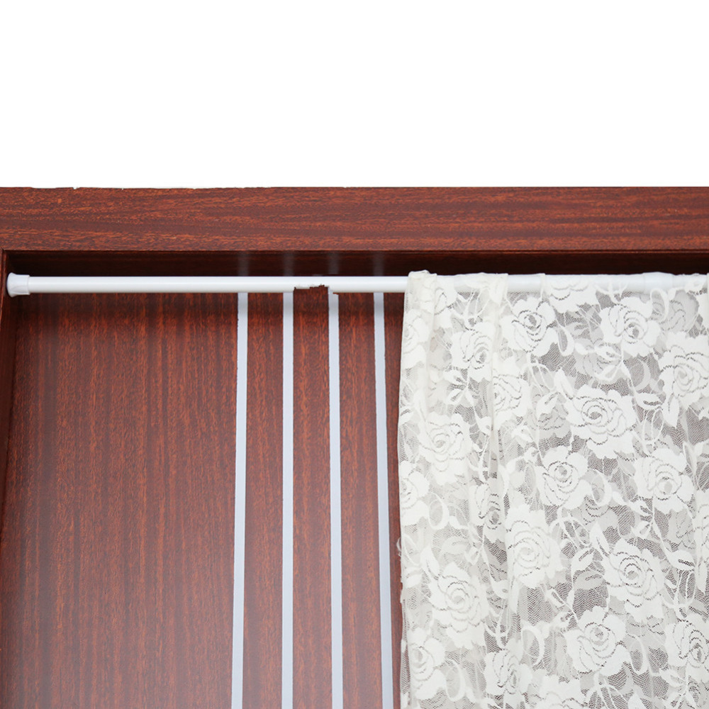 Multifunctional Adjutable 55-90cm Extendable Telescopic Shower Curtain Rod White Spring Tension Bath Curtains Pole Bathroom DIY