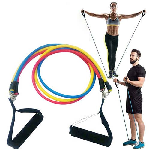 Motståndsband 3-i-1 - Stretch, Träning, Pilates - Gummi Expanderingsrör
