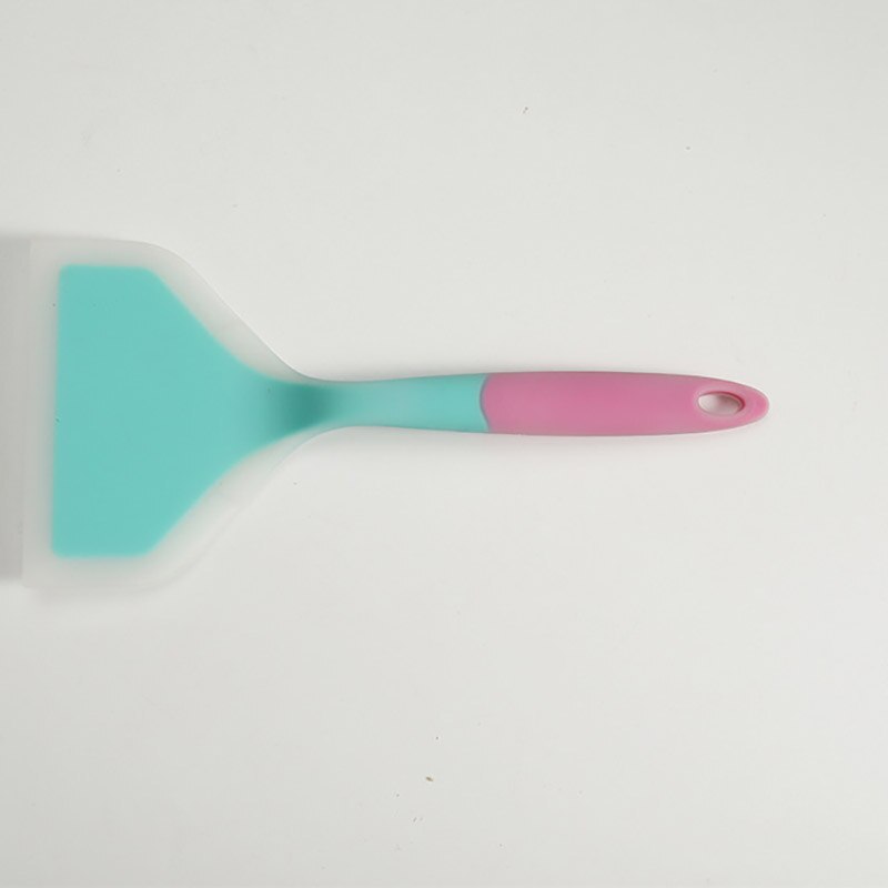 Espátula antiadherente para cocina, utensilios de cocina de silicona con gancho, 1 Uds.: pink blue
