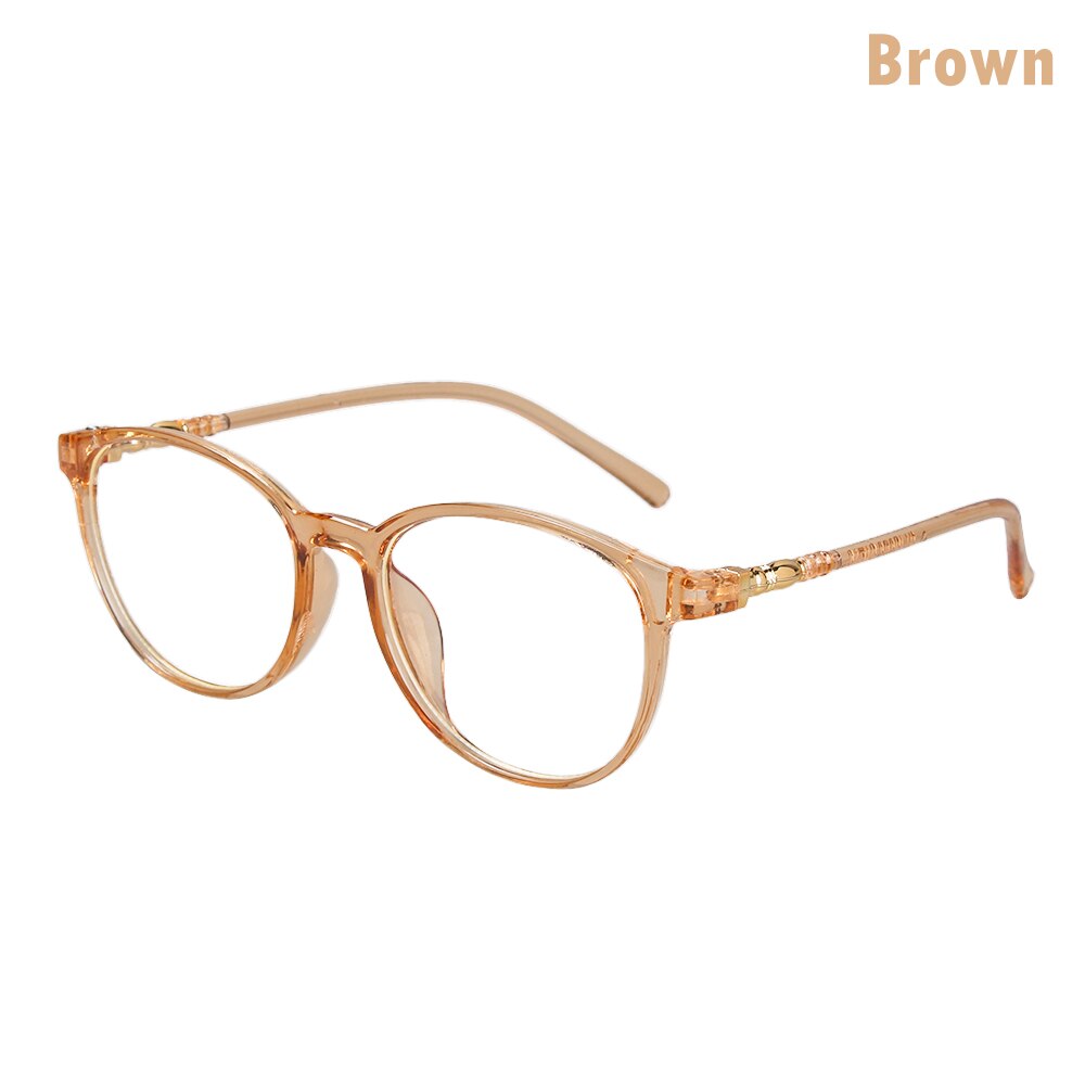 Retro Flat Lens Eyeglasses Transparent Computer Glasses Anti Blue Rays Spectacles Flexible Portable Glasses Accessories: brown