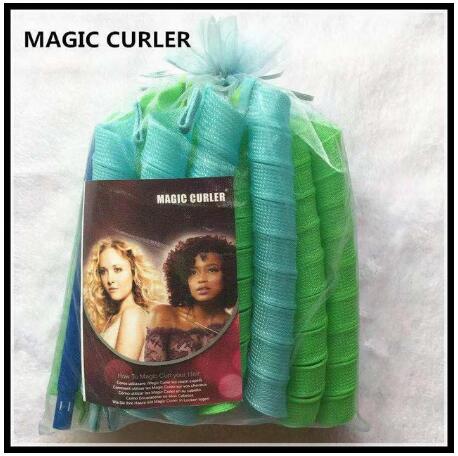 Bricolage 55cm Long bigoudis 40 pièces/ensemble rouleau magique bigoudi magique bigoudis spirale boucles Kit de coiffure: 20pcs 75cm