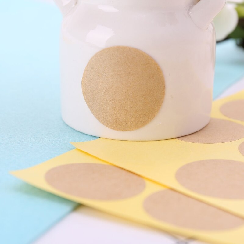 YYSD 120Pcs Blank Round Craft Packaging Seals Kraft Sealing Sticker Label Paper DIY