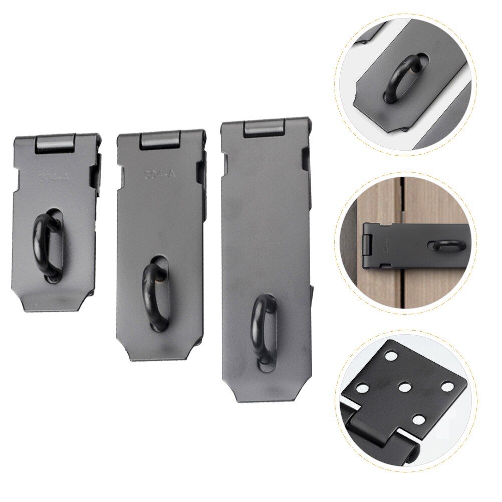 1 Set Door Hasp Anti-theft Door Lock Buckle Stainless Steel Lock Buckle: 10.5X3.9X0.2CM