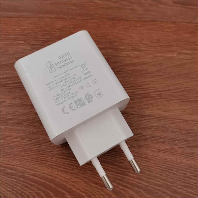 Cavo di ricarica rapida originale Huawei 66W EU US Supercharger 100CM 6A per P30 P40 P50 Mate 30 40 RS 50 Nova 8 9 Pro Honor V40 50: only EU charger