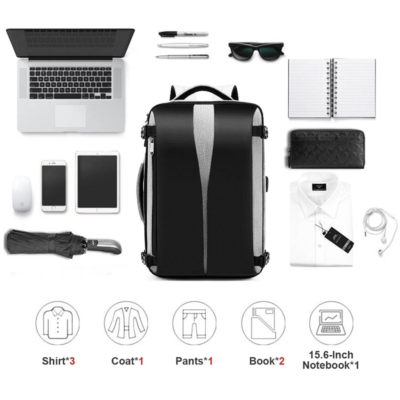 Mochila De Negocios Laptop hombre 17 Notebook hombres mochila antirrobo masculino paquete trasero cargador USB negro bolsa de viaje al aire libre mochilas escolares