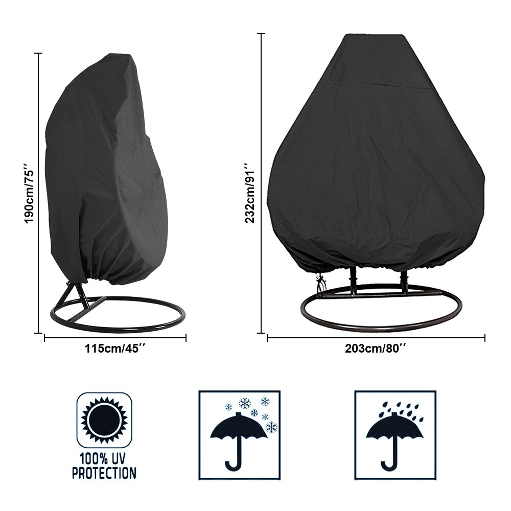 Outdoor Hanging Hammock Swing Chair Stand Seat Cover Patio Garden Chair Cover Waterproof Leisure Swing Chair Protactor Cover