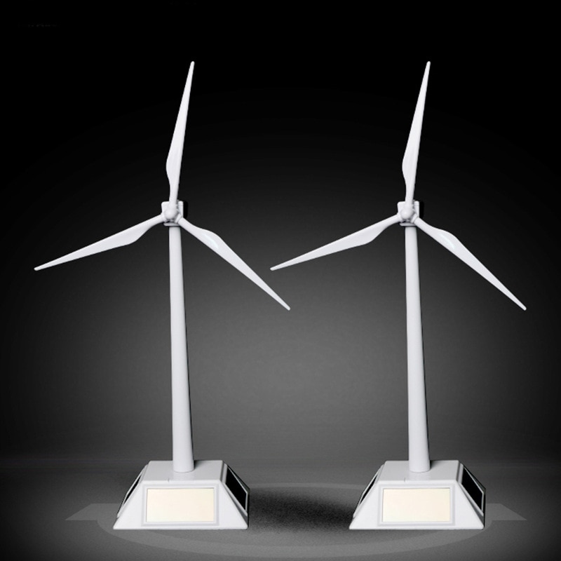 Solar Powered Windmills Model Wind Turbine Model ABS Plastic Toys Easy to Assembled Toys Desktop model