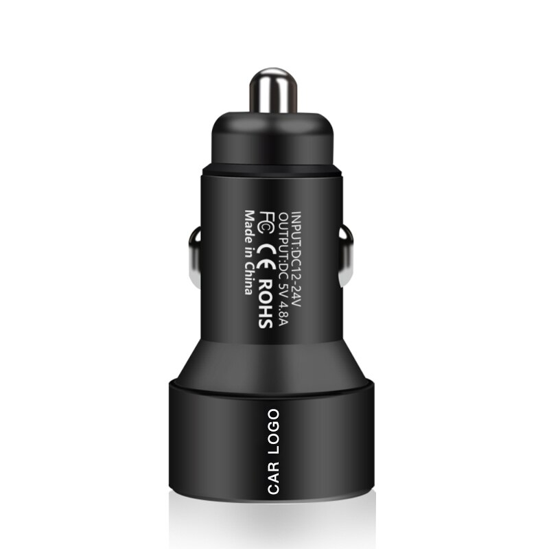 4.8A Fast Charging Dual 2 Port USB Car Charger Adapter for mobile iPhone For Ford Focus 2 3 4 MK2 MK3 MK4 Kuga Edge Mondeo: Black