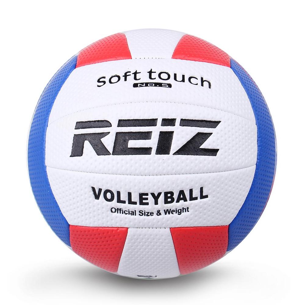 Soft touch pu läder 5#  volleybollboll utomhus inomhus träningstävling standard volleybollboll för studenter: Vit