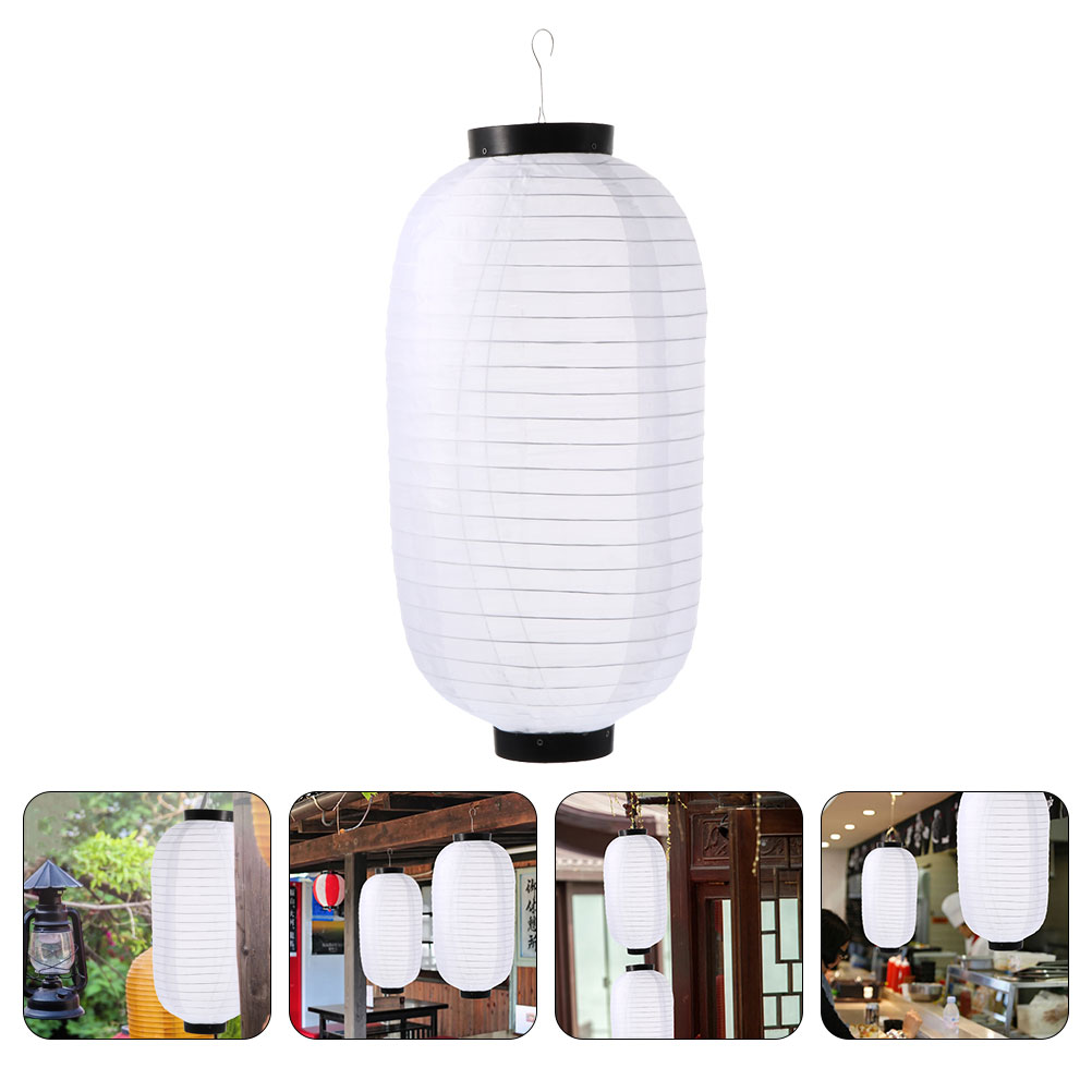 Japanese Restaurant Hanging Lantern Simple Restaurant Lantern for Outdoor Decor: White