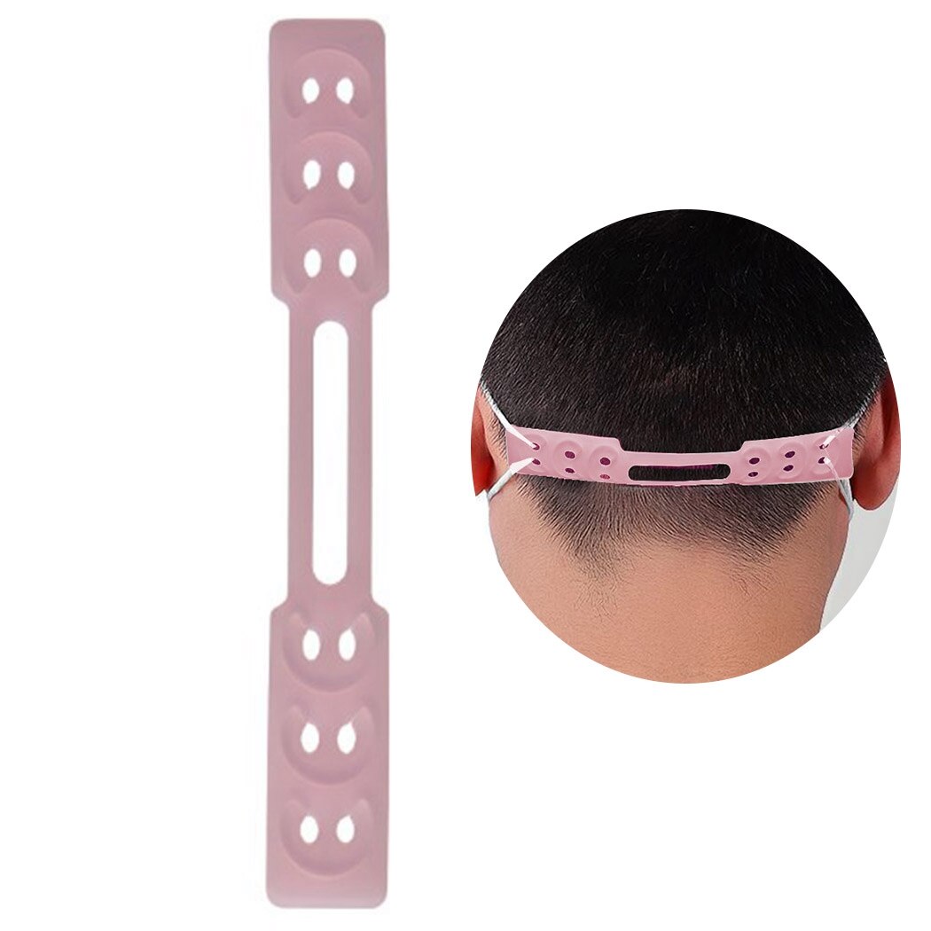 1 crochet de sangle d'oreille de masque en silicone anti-serrage réglable, extension d'oreille de masque antidérapant, crochet d'extension d'oreille de masque: Rose