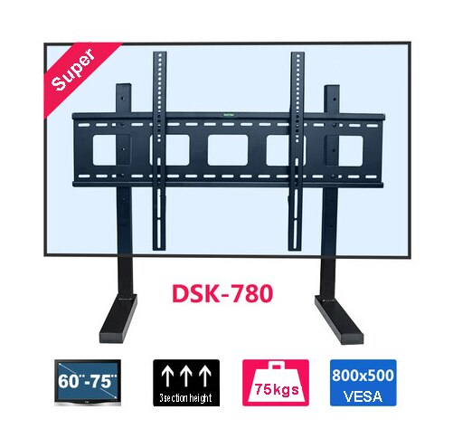 Stort tv -feste heavy duty 60 tommers -75 tommers led lcd stort tv -stativ stativ vesa fra 600 x 400mm to 800 x 500mm maks. lasting 75 kg dsk 780