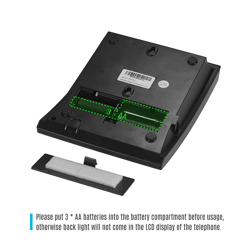 Corded Phone Desktop Fixed Landline Telephone with Adjustable LCD Display Mute/ Pause/ Hold/ Flash/ Redial/ Hands Free Functions