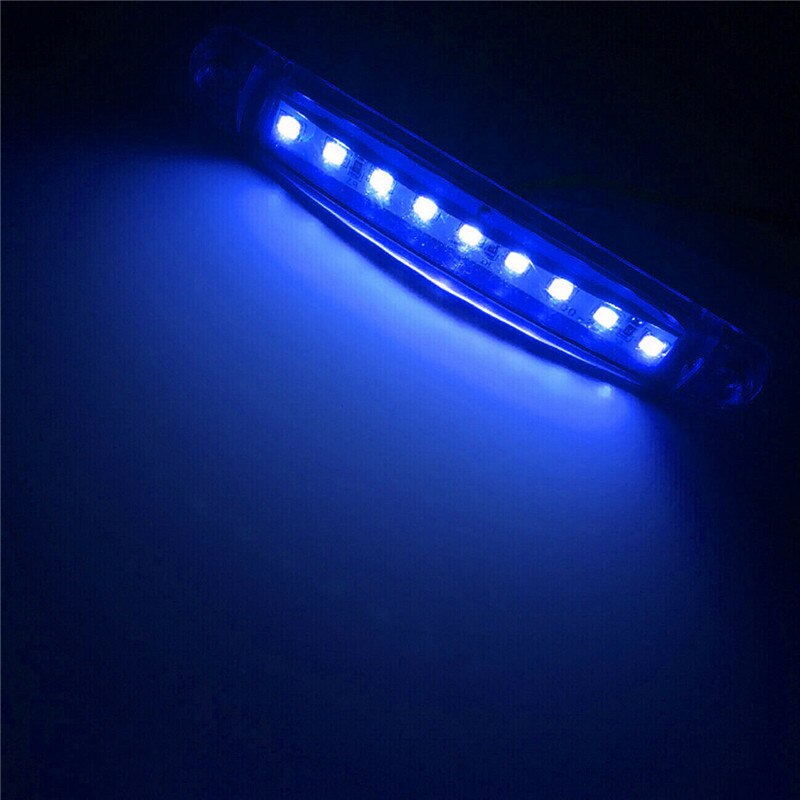 Lámpara lateral para camión, iluminación azul, luz led de 24v, 9led, para remolque