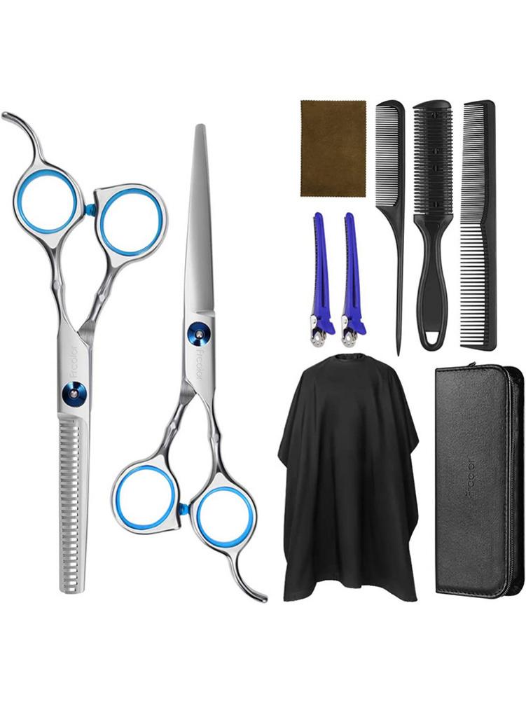 Hair Cutting Scissors Hairdressing Shears Kit Upgraded Haircut Kit With Barber Cape Hair Thinning Cutting Combs And Hairpin