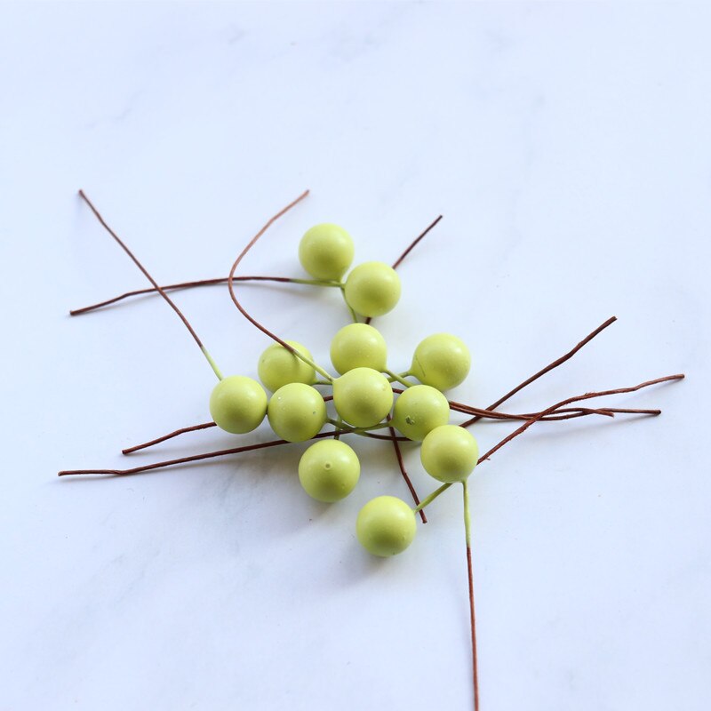 100Pcs/lot Artificial Berry Vivid Red Holly Berry Berries Home Garland Simulation Plant Wedding Garden Decor Artificial Fruits: 08 100pcs