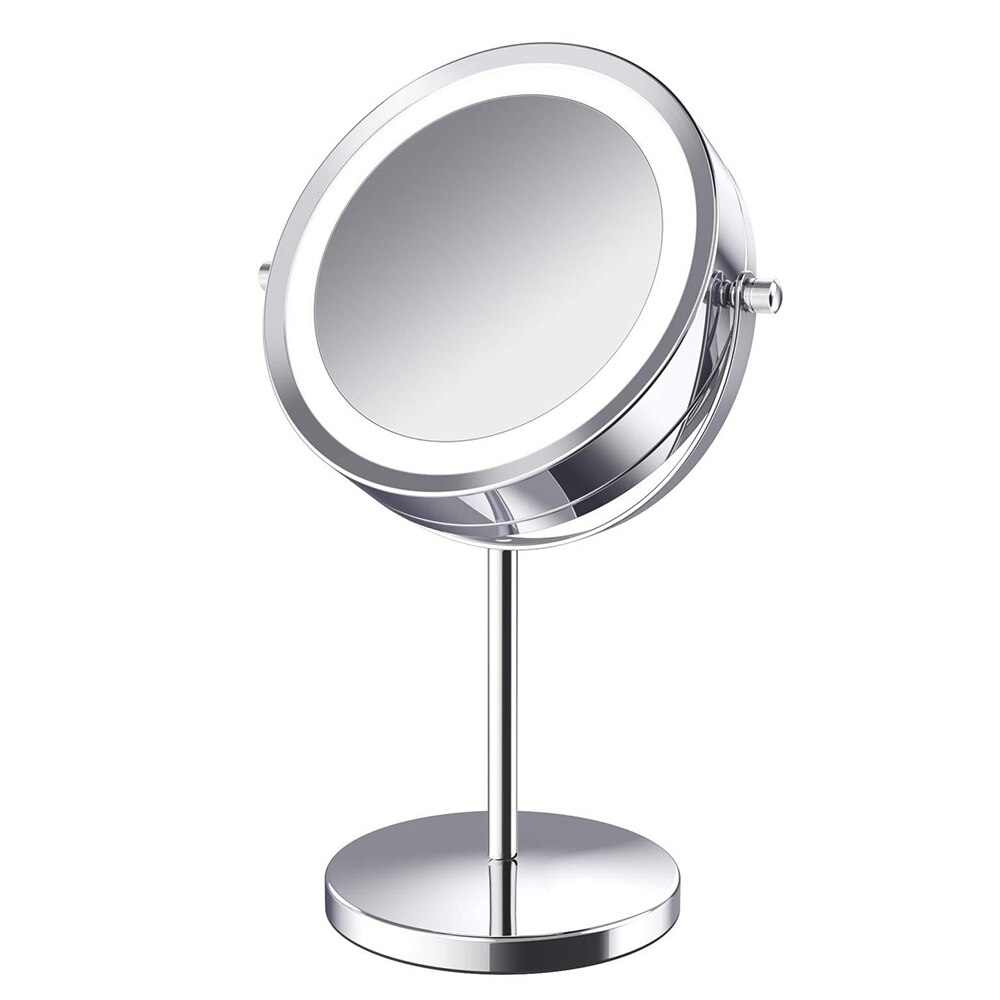 10X Vergrootglas Desktop Make-Up Spiegel Met Licht 360 Rotatie Double Side 7Inch Spiegel Met Led Licht Voor Make Vanity spiegel