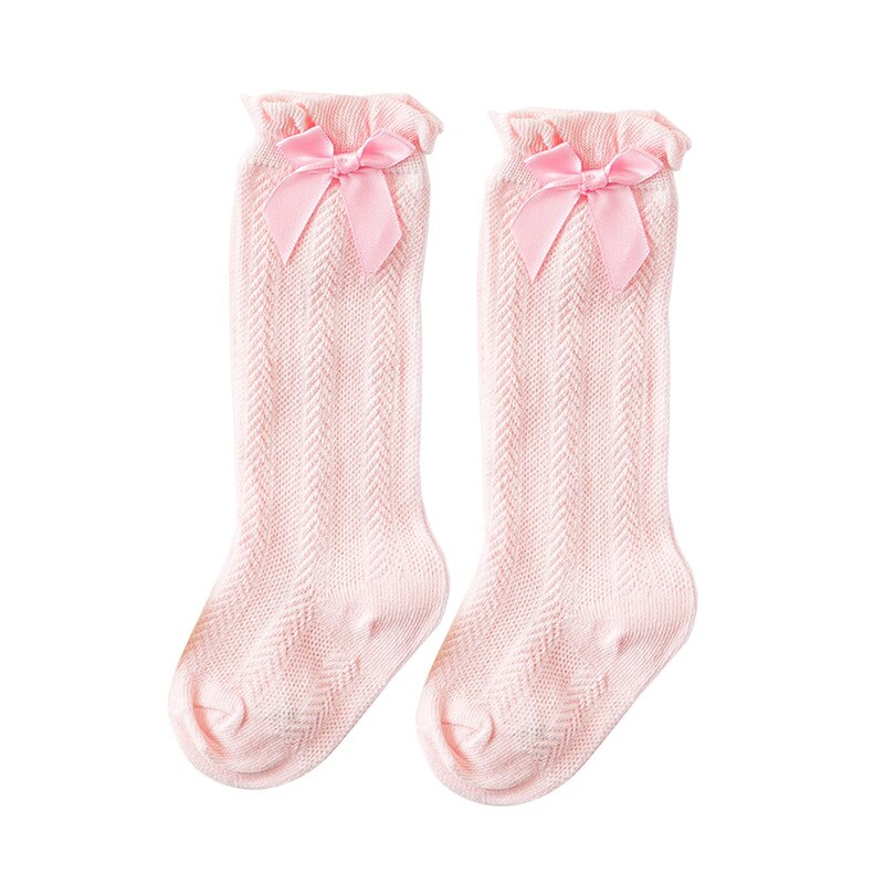 Ultimi 10 paia Bowtie bambini ragazze calzini alti balletto Dancewear all'ingrosso: Colore rosa / M 12-24M