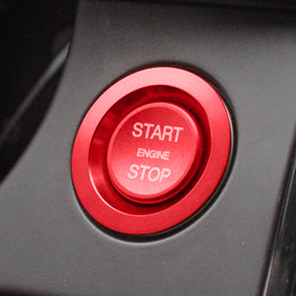 Red Engine Start Buttons Ring Cover Trim For Land Rover Interior Refit Start Ring Button Paste Start Ring + Start Cover