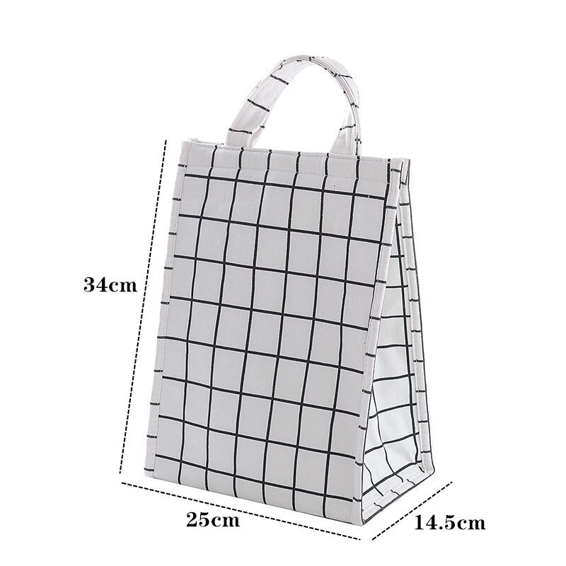 Purdored 1 pc geometrie lunchtas voor vrouwen grappige kinder bento koeltassen thermische reis ontbijtbox draagbare picknicktas