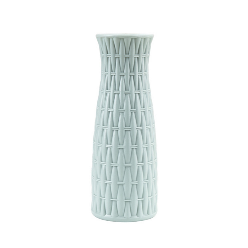 Vase à fleurs plastique rotin rose blanc | 1 pièce, Imitation céramique rose blanc, panier à fleurs, décoration de maison, décoration nordique: A