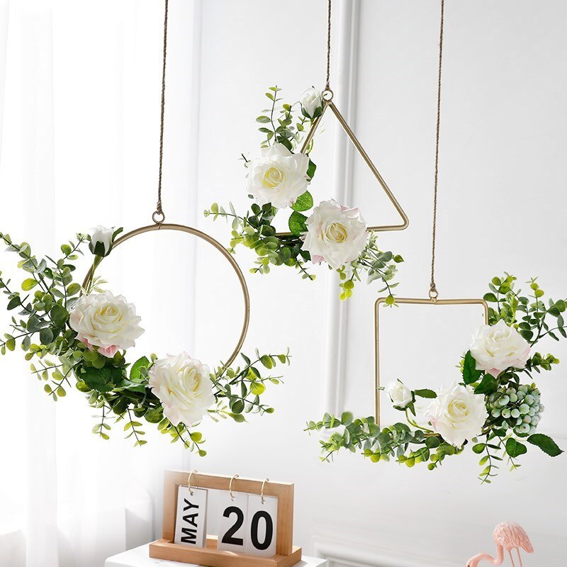 Jo liv hengende måke ornament blomsterkrans krans ordning geometri stativ til baby dusj bryllupsfest landskaps rekvisitter
