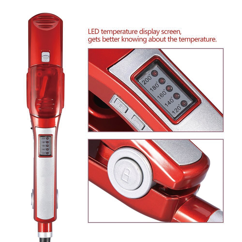 LCD Display Steam Hair Straightener Ceramic Vapor Infrared Heating Flat Iron pod Hair Straightening Iron Hair Carial Styler Tool