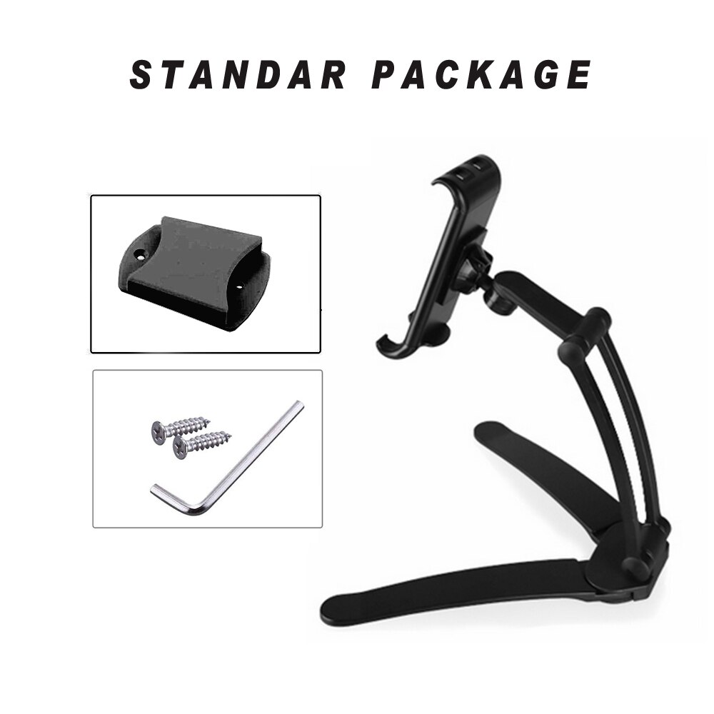 Kitchen Tablet Stand Wall Desk Tablet Mount Stand Fit For 5-10.5 inch Width Tablet Metal Bracket Smartphones Holders: Black 10.5inch