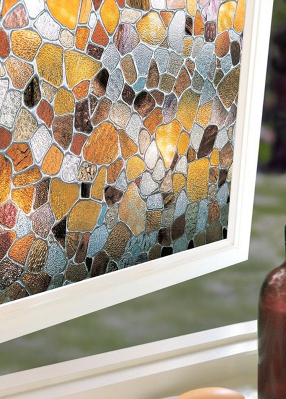 Guijarros de Pvc de 45x100cm, película de vidrio sin pegamento electrostática, película de vidrio esmerilado para baño, pegatina para ventana de baño