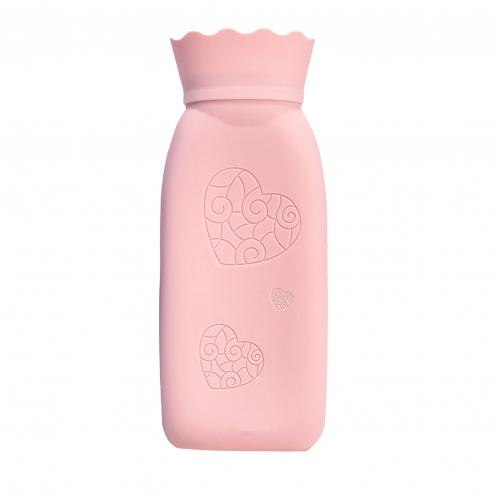 Hand Warmer Water Bag Warm Bottle Microwave Silicon Termofor Gumowy Kids Foot Neck Outdoor Heating Freezer Colding: Pink