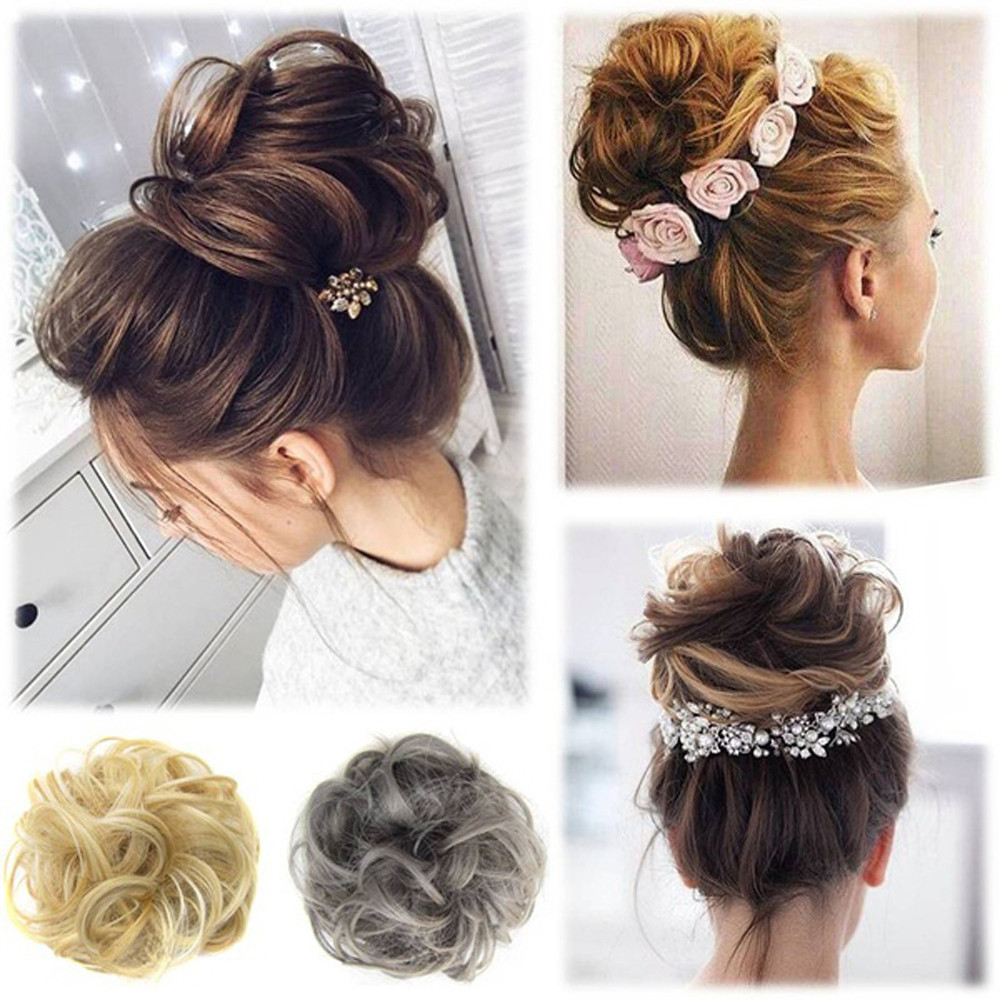 Femmes bouclés désordre chignon cheveux Twirl pièce Scrunchie Extensions coiffure couverture cheveux désordre chignon