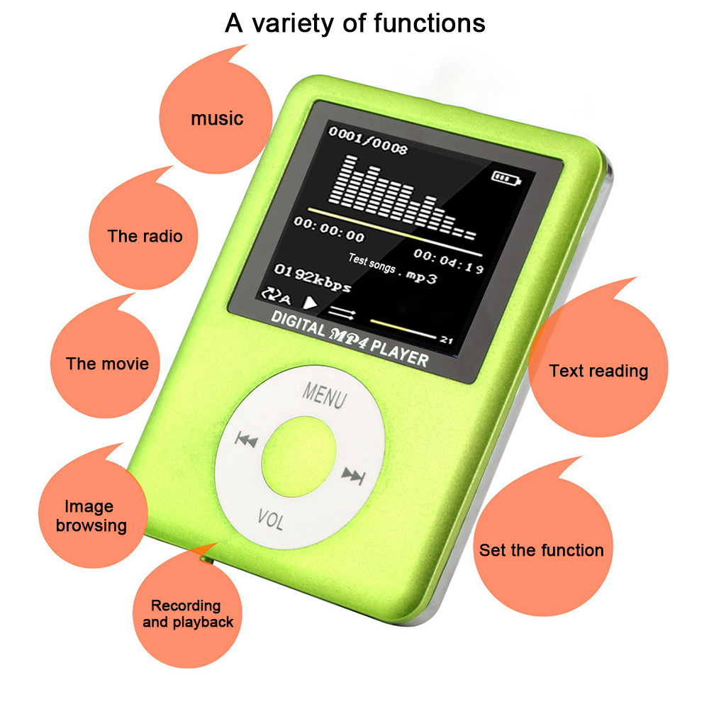Novedad de , reproductor de música MP4 con pantalla LCD de tercera generación, Ultra delgado reproductor multimedia, compatible con tarjeta TF/SD