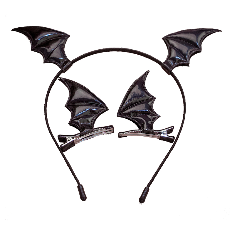 4 Uds. Diadema de Halloween, tocados para , pinzas para el pelo de Halloween, accesorios para diademas para disfraz de Cosplay: Negro