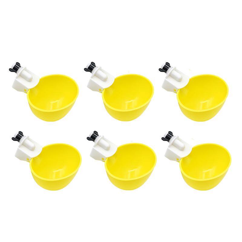 Bebedero para pollos, taza para aves de corral, bebedero automático para pollos, bebedero de plástico para aves de corral, alimentador de agua potable para pollitos y patos, 6 uds.: Azul