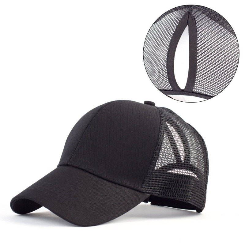 Yeni Açık güneşlik At Kuyruğu beyzbol şapkası Tenis kap Kadın beyzbol şapkası Spor Kap Düz Renk Net Kap