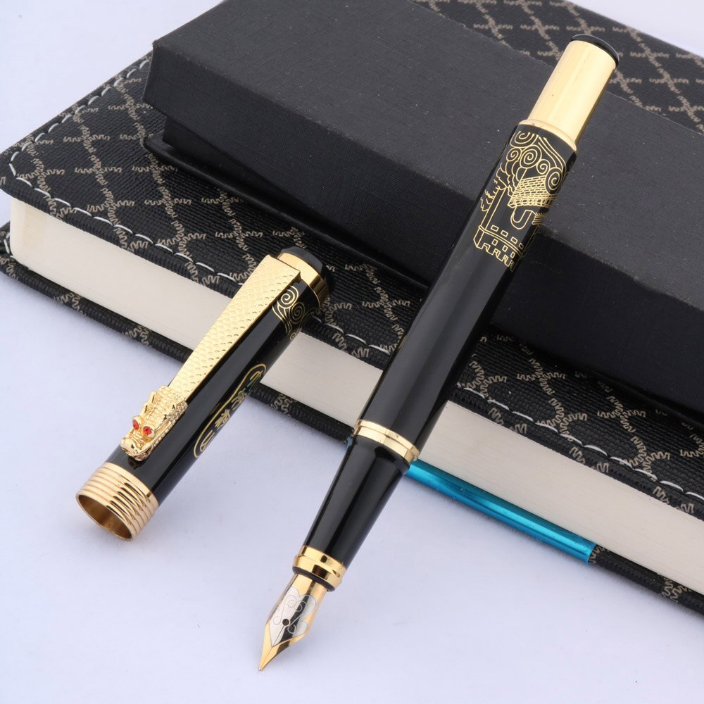 metal black golden classic Great Wall Dragon Business Fountain Pen
