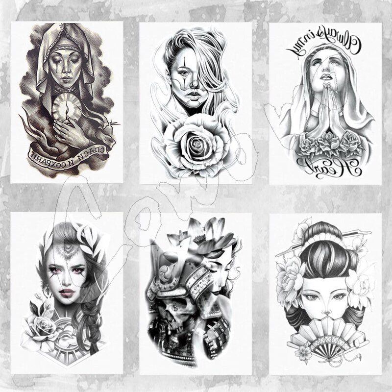 21X15 CM De wenende vrouw Tijdelijke Tattoo Stickers Tijdelijke Body Art Waterdicht #112