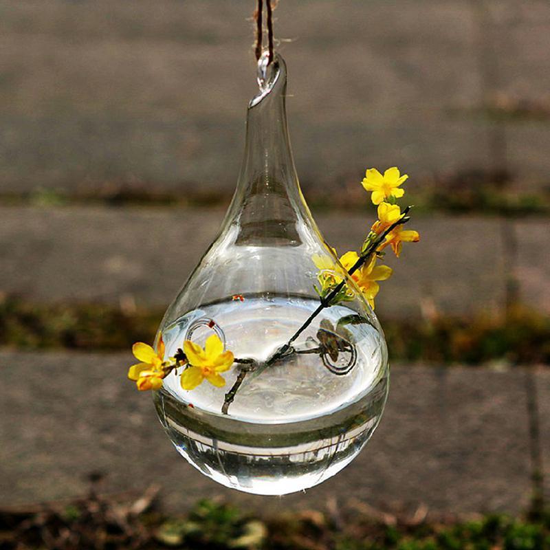 -formet vandhængende glasblomsterbeholdere klar vase terrariumbeholder plantepotter til hjemmedesign