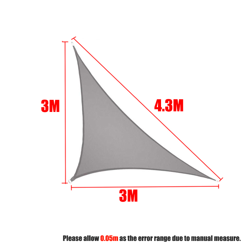 300D Grijs Alle Size Waterdichte Vierkante Rechthoek Driehoek Zon Zonnezeil Tuin Terras Luifel Zwemmen Schaduw Kamp Wandelen Yard Luifels: 3x3x4.3m