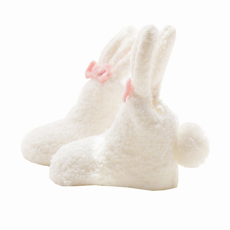 Meisjes Herfst Winter Gebeeldhouwde Fluwelen Sokken Baby Leuke Bunny Sokken Kinderen Accessoire