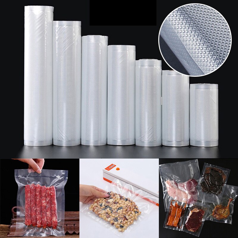 Küche Lebensmittel Vakuum Verpackung Taschen Lebensmittel Vakuum Versiegelung Lagerung Taschen für Vakuum Verpackung Versiegelung Wärme-Versiegelt Druck Gittergewebe Taschen