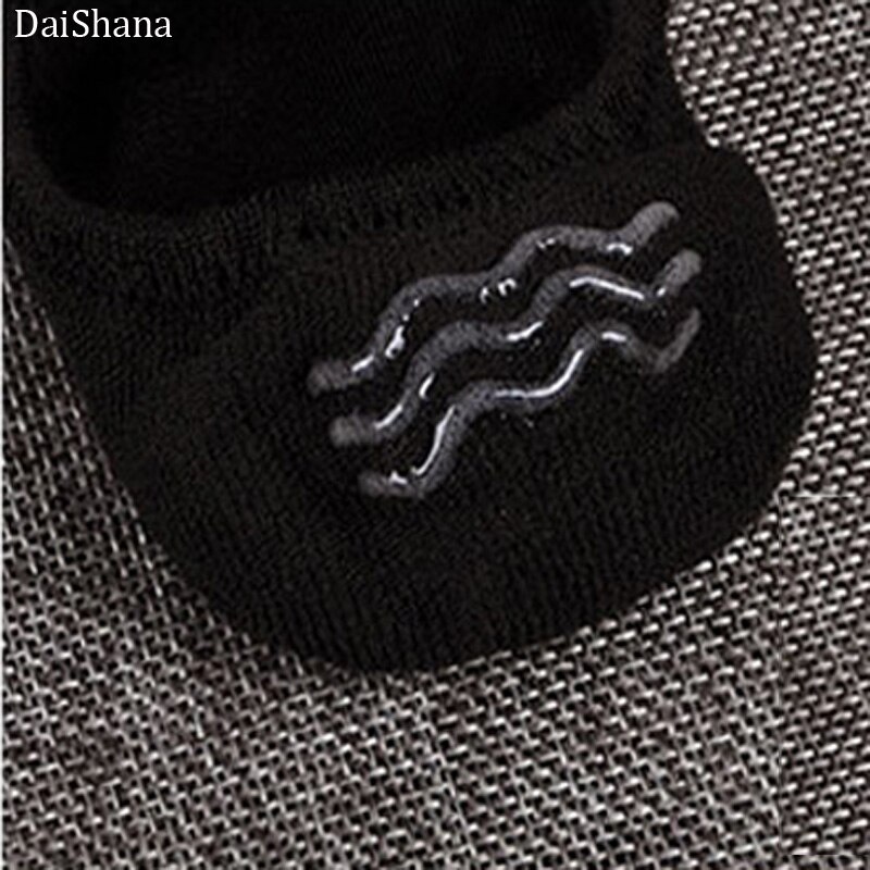 5 par sommer tynde usynlige bomuldsstrømper til mænd silikone skridsikker strømper til mænd åndbare ren farve sokker #39