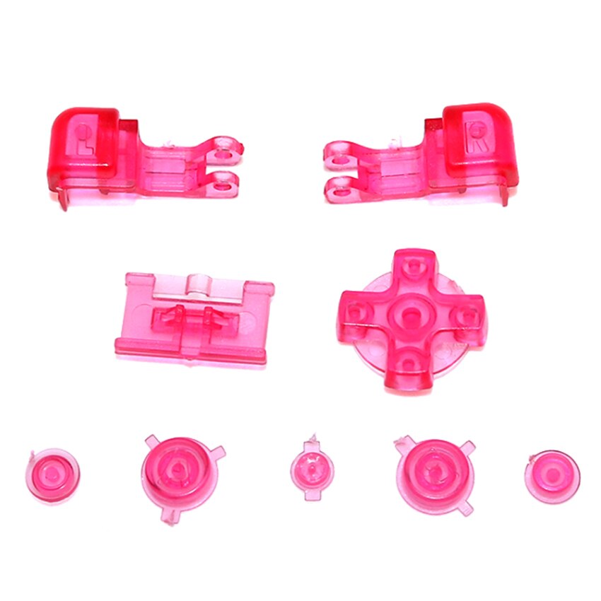 JCD 1 set Multicolore di Plastica Pieno Bottoni Set Per GameBoy Advance SP Power On Off Pulsante per GBA SP R L A B D-Pad Bottoni: S Clear Pink