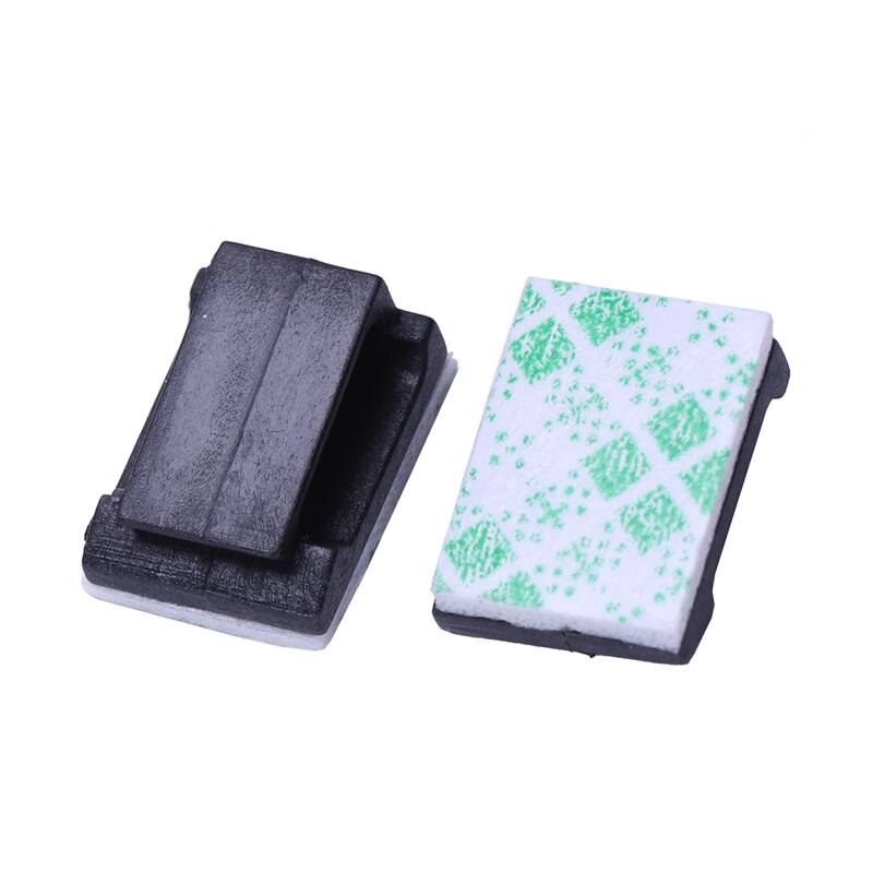 Abrazadera de montaje de Cable rectangular, autoadhesiva, negra, 100 Uds.
