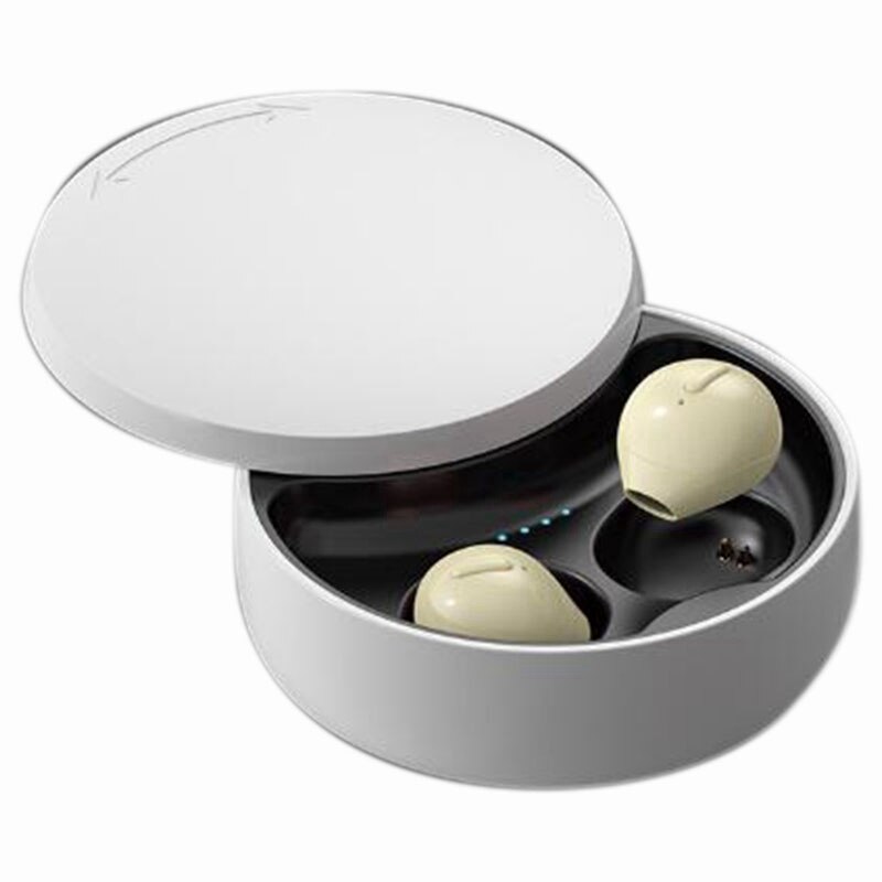 Mini auriculares inalámbricos X21S con Bluetooth 5,0, con funda de carga inalámbrica, Mini auriculares invisibles con Bluetooth: Skin Color