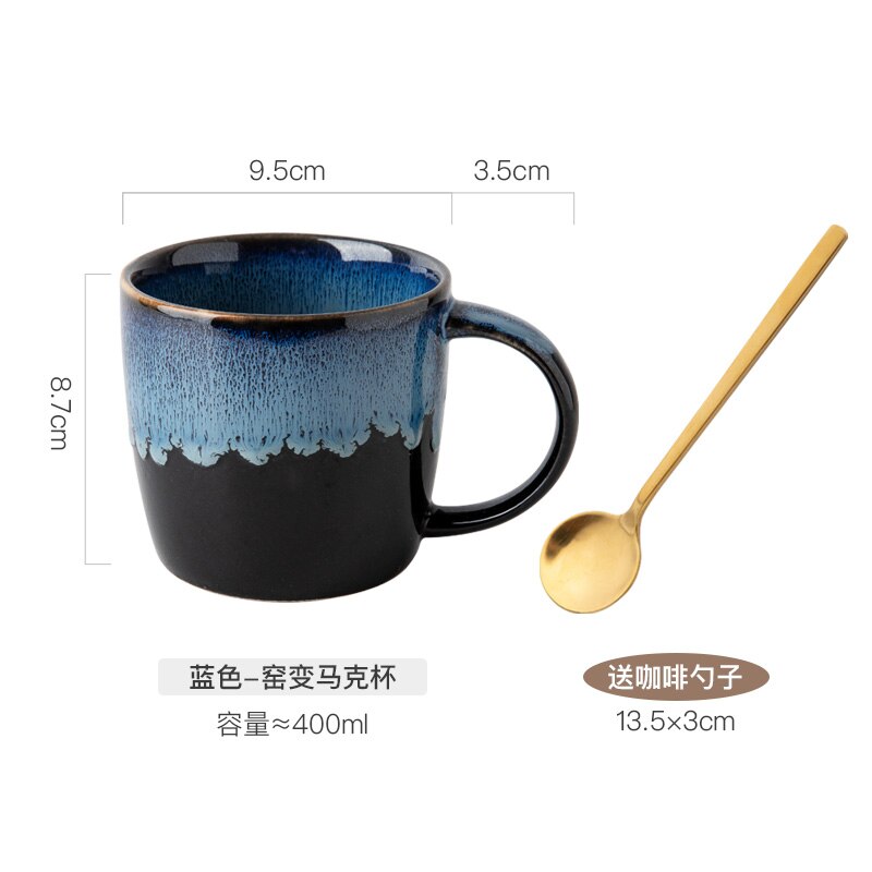 Tasse à café rétro créative, en céramique, Simple, pour le petit déjeuner, pour le lait, l'avoine, l'eau, le thé, G070: 5