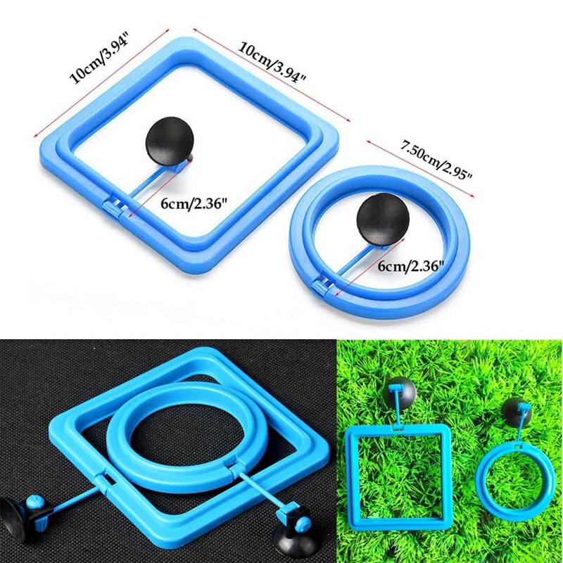 Aquarium Fütterung Ring Fischfutter Auftrieb Ring Schwimm Tablett Fisch Zubringer Platz/Kreis Mit Saugnapf Aquarium Zubehör