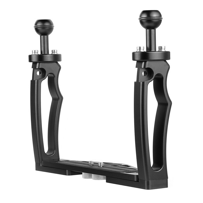 DSLR Diving Dual Handheld Tray Bracket with Clip Screw Adapter Top Handle Shutter Extension Sports Camera Underwater Photography