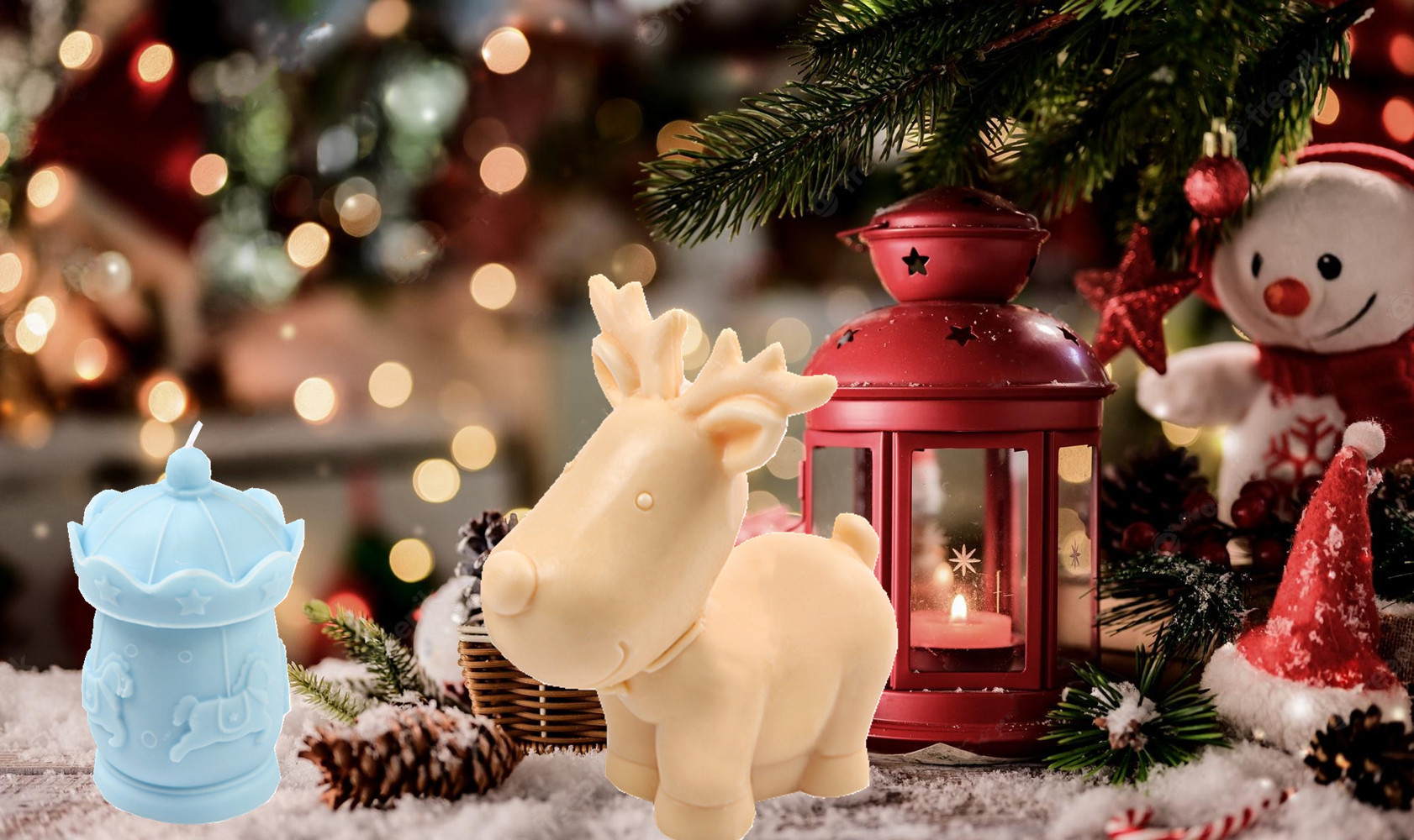 Multi-Modell Weihnachts Ball Kerze bilden Silikon bilden Weihnachten kreative Dekor Elch Glocke Schneemann Seife Werkzeug